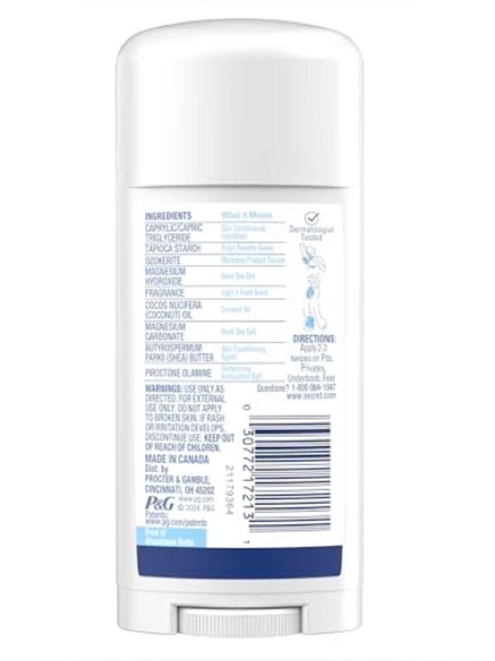 Secret Whole Body Deodorant Stick - Light + Fresh, NEW - Picture 11 of 11